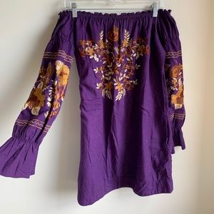 Free People Embroidered Off-the-Shoulder Dress